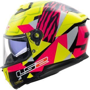 Мотошолом LS2 FF808 Stream 2 Tiger Hi-Vis Yellow Pink M