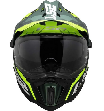 Мотошолом LS2 MX701 Explorer Spire Green Hi-Viz Yellow S