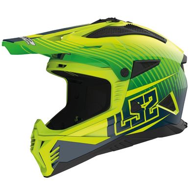 Мотошолом LS2 MX708 Fast 2 Dack Green Yellow XS