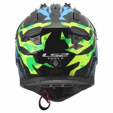 Мотошолом LS2 MX708 Fast 2 GROTESK Blue Pink Green L
