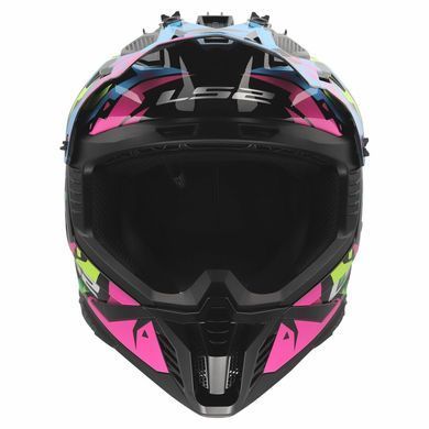 Мотошолом LS2 MX708 Fast 2 GROTESK Blue Pink Green L