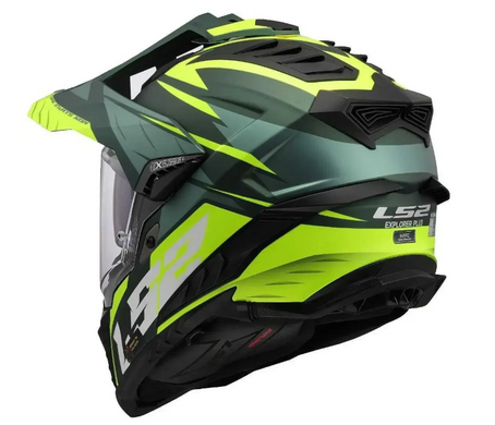 Мотошолом LS2 MX701 Explorer Spire Green Hi-Viz Yellow S