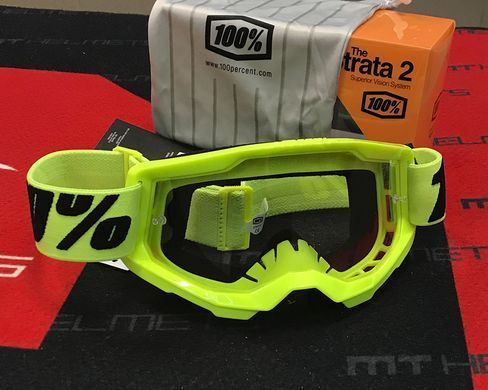 Мотоочки 100% STRATA Goggle II Yellow - Clear Lens