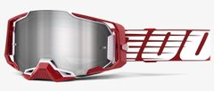 Маска кроссовая 100% ARMEGA Goggle Oversized Deep Red - Flash Silver Lens, Mirror Lens