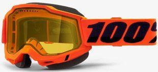 Маска кросова 100% ACCURI 2 Snowmobile Goggle Neon Orange Dual Yellow Lens
