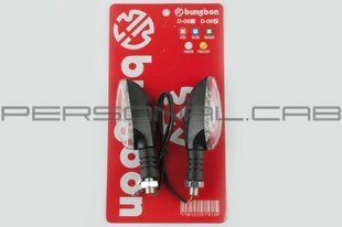 Повороти чорні, біле скло 20 LED O-1109