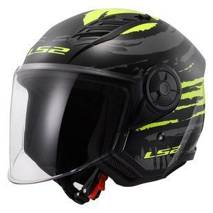 Мотошолом LS2 OF616 Airflow 2 Brush Black Hi-Vis Yellow