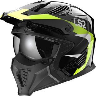 Мотошолом LS2 OF606 Drifter Triality Hi-Vis Yellow L