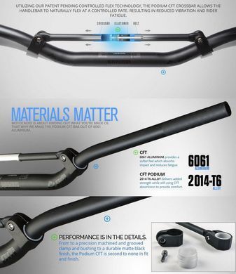 Мото кермо ODI MX Handlebars, "CFT" Podium, КС4-Р904Bend Black
